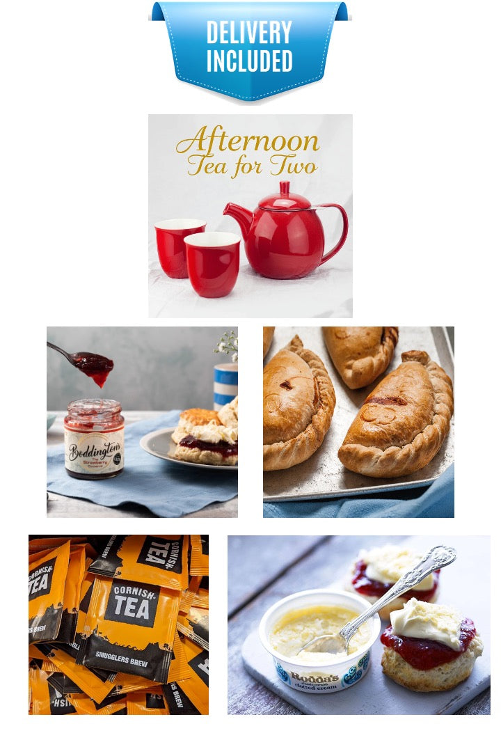 Cornish Clotted Cream Tea for Two with Pasties