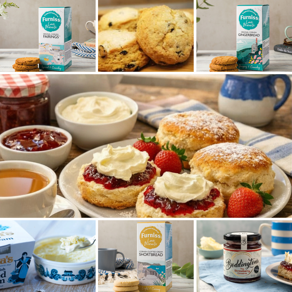 Cornish Afternoon Clotted Cream Tea Deluxe Hamper with Scones & Sweet Treats