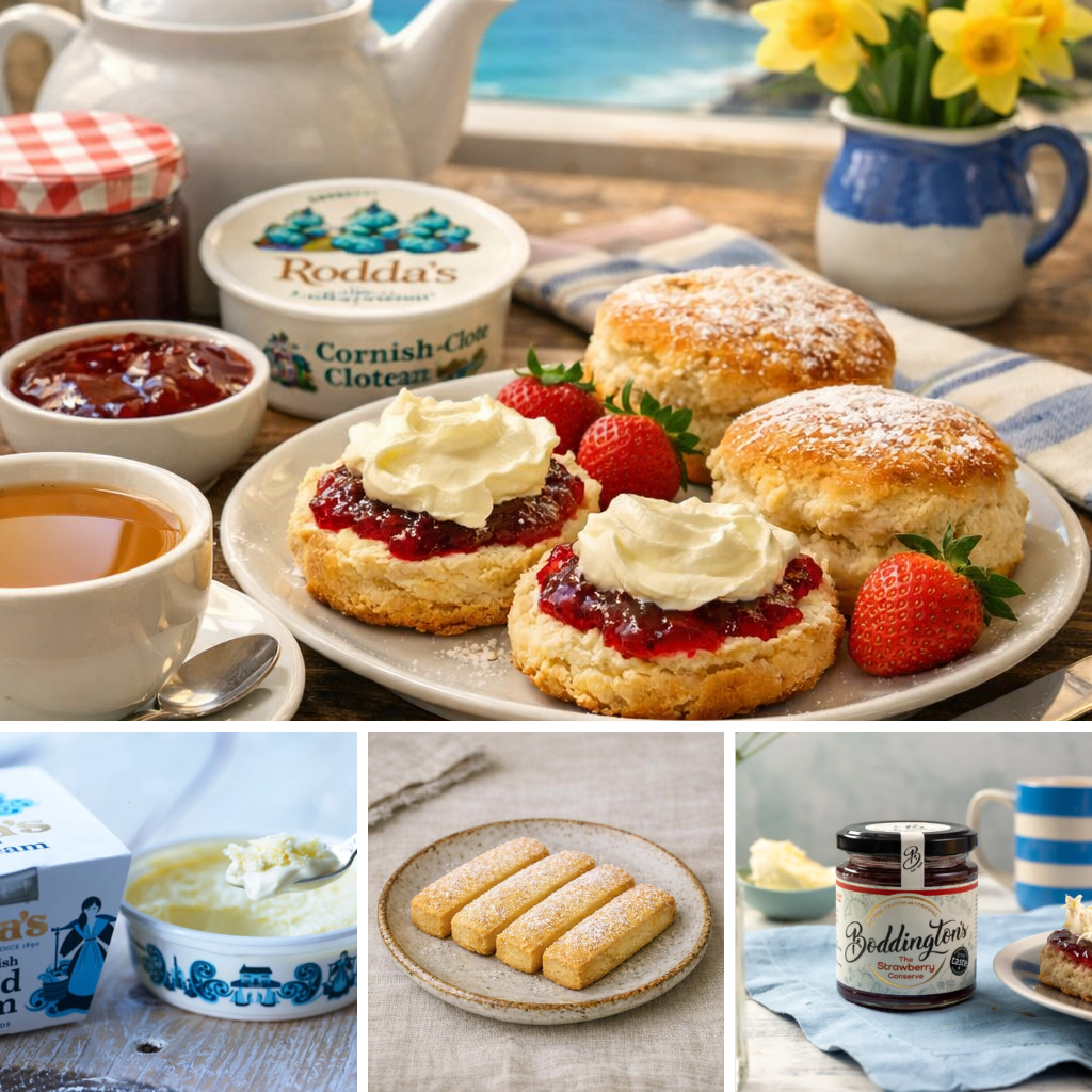 Cornish Clotted Cream Tea Family Hamper - Scones, Jam & Rodda's Cornish Clotted Cream